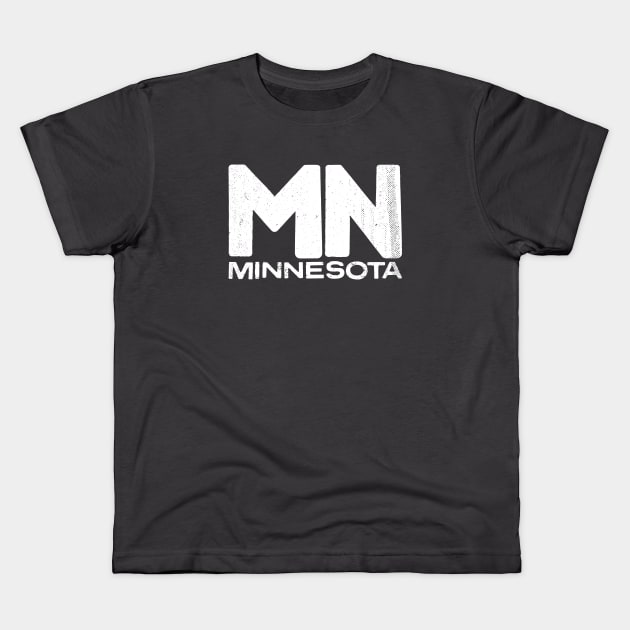 MN Minnesota State Vintage Typography Kids T-Shirt by Commykaze